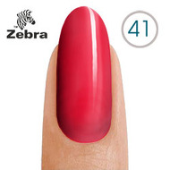 гель лак Zebra № 41 Ярко ало-красный с золотистым микро шимером